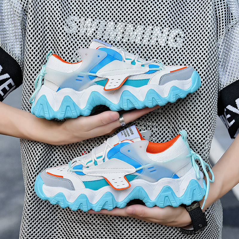 Summer New Style Thick-Soled Leather All-Match Korean Casual Sneakers