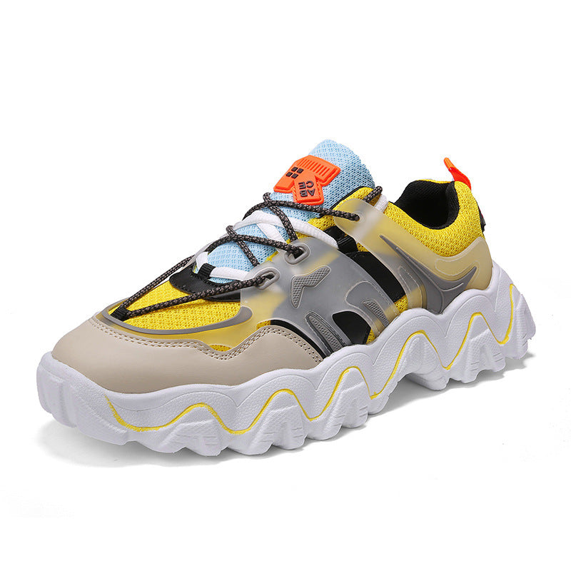 Summer New Style Thick-Soled Leather All-Match Korean Casual Sneakers
