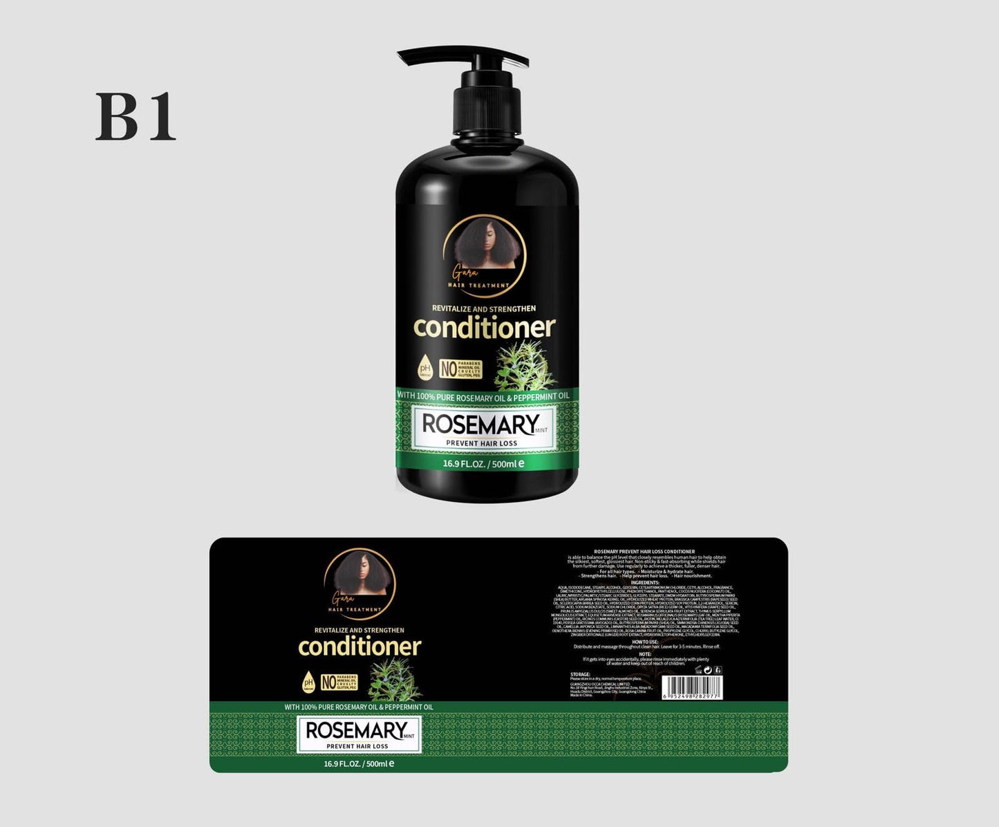Rosemary Hair Care Set, Anti Hair Loss Treatment with Pure Rosemary & Peppermint Oil, Includes Shampoo, Conditioner, Hair Mask and Growth Oil