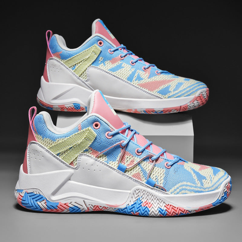 Trendy Basketball Shoes Summer Mesh Breathable Men's High-top Venom Mandarin Duck Sneakers