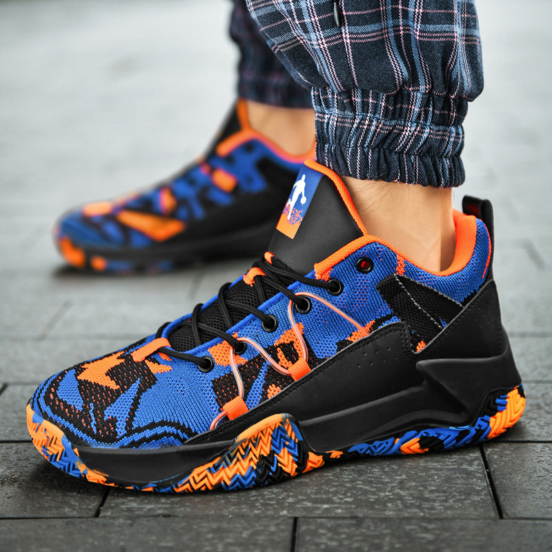 Trendy Basketball Shoes Summer Mesh Breathable Men's High-top Venom Mandarin Duck Sneakers