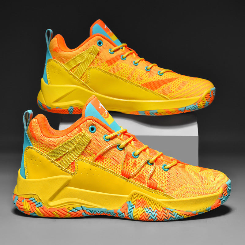 Trendy Basketball Shoes Summer Mesh Breathable Men's High-top Venom Mandarin Duck Sneakers