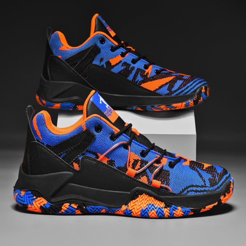 Trendy Basketball Shoes Summer Mesh Breathable Men's High-top Venom Mandarin Duck Sneakers