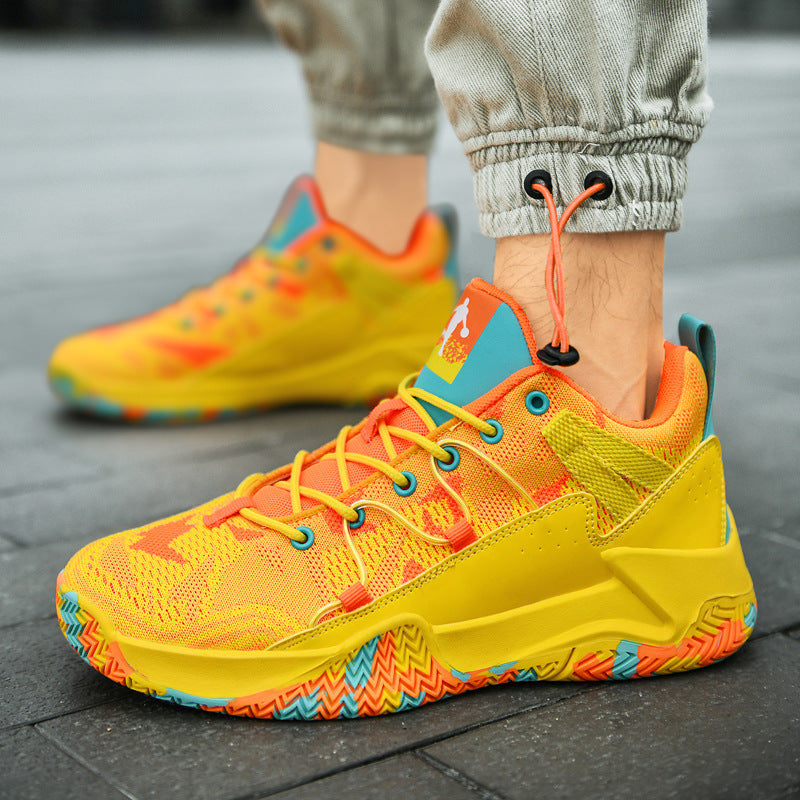 Trendy Basketball Shoes Summer Mesh Breathable Men's High-top Venom Mandarin Duck Sneakers