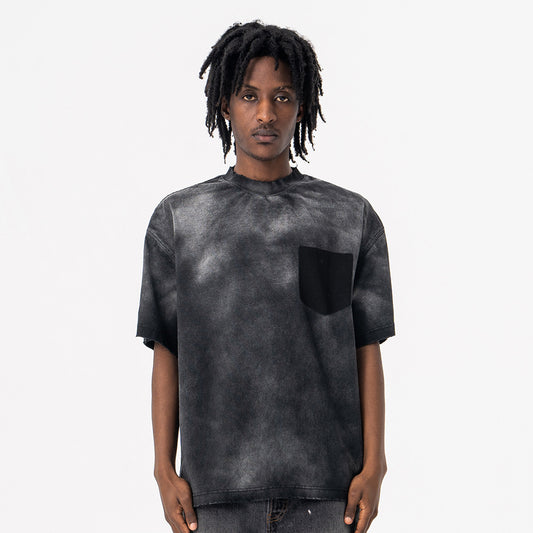 Men's American Fashion Brand Washed Cotton Short-sleeved T-shirt